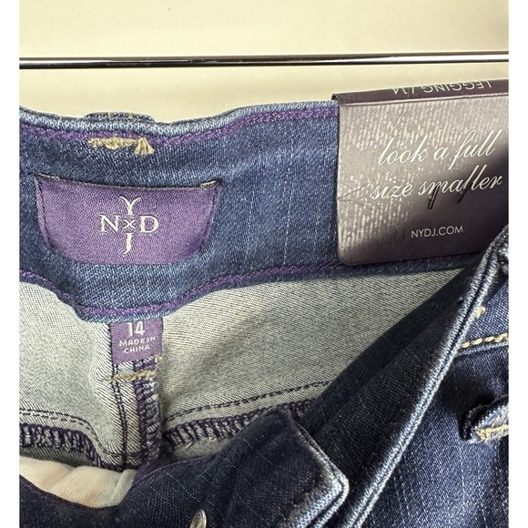 NWT NYDJ Alina Skinny Legging Blue Denim Stretch Echo Valley Medium Wash Size 14 - Picture 5 of 14